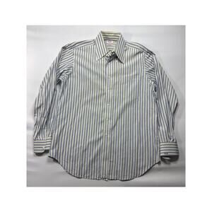 Hamilton Shirt Co. May '00 Men's Long Sleeve Blue Yellow Striped Dress Shirt -XL